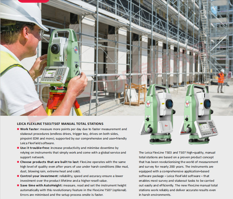 Auto Height Leica TS07 Total Station –35°C To +50°C Arctic Winter Function 2 GB Flash Internal Memory Leica