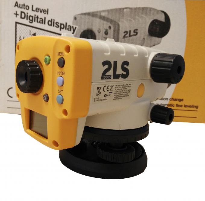 Yellow Color Digital Auto Level 28X Magnification 0 . 9 - 30M Range 0