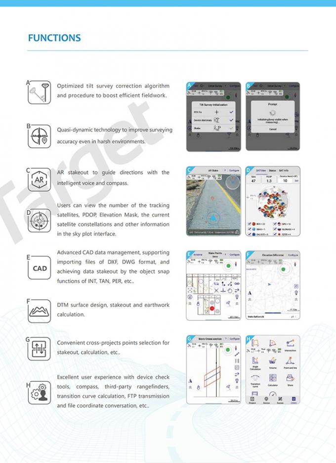 IP68 Magnesium Alloy Material Hi-Target V200 GPS RTK GNSS With Linux Operating System 5