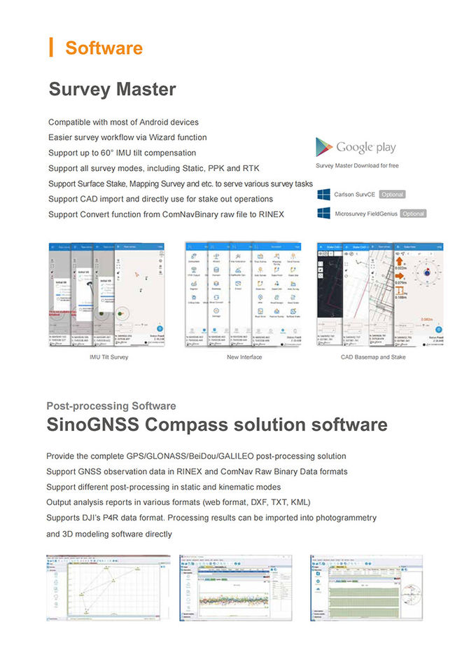 8 GB Memory Sino GNSS Comnav Base And Rover RTK GNSS Receiver Comnav N3 1